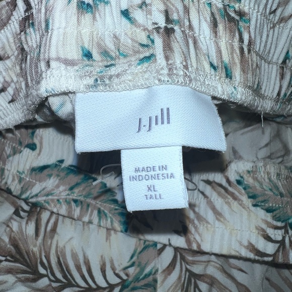 J. Jill Palm Print Pull On Wide Leg Crop Pants Size XL Tall - Picture 5 of 7